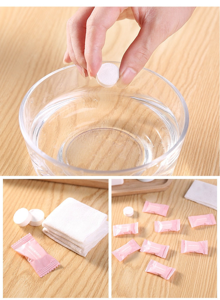 Disposable Towel Compressed Portable Travel Non-woven Face Towel Water Wet Wipe Outdoor Moistened Tissues